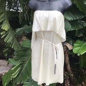 Sherri bodell silk sequined strapless minidress